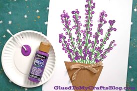 Q-Tip Painted Lavender Plant - 5 Minute Craft Idea For Kids