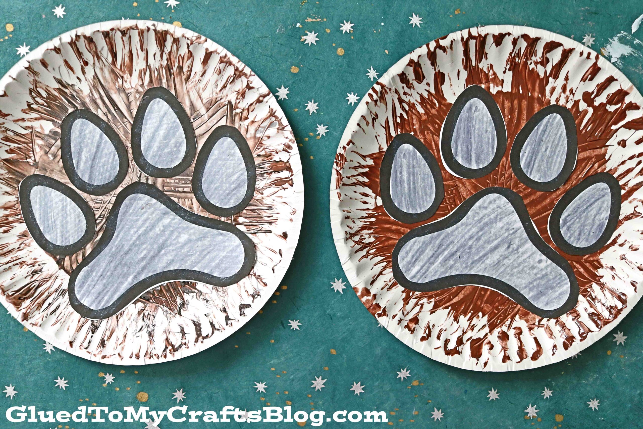 Fork Painted Paw Print Craft For Kids To Recreate
