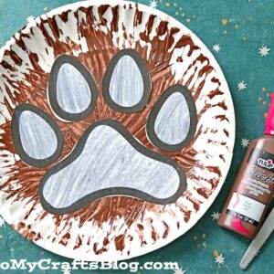 Fork Painted Paw Print Craft For Kids To Recreate