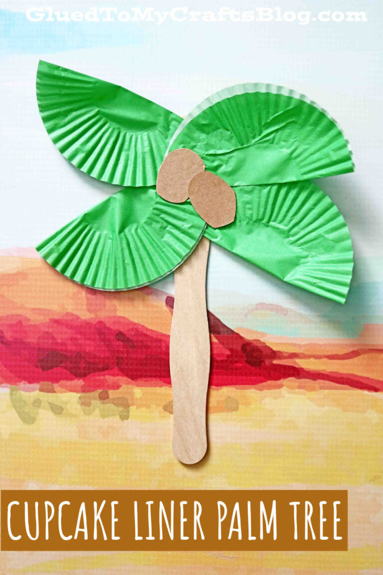 Popsicle Stick &amp; Cupcake Liner Palm Tree
