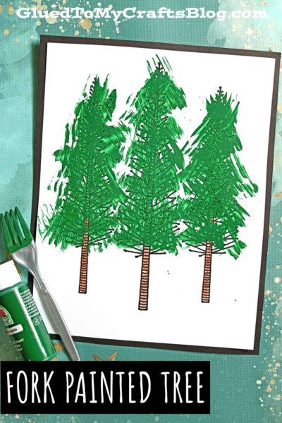 Fork Painted Tree - Kid Craft Idea