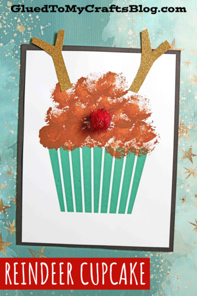 Pom Pom Reindeer Cupcake - Kid Craft Idea For Christmas