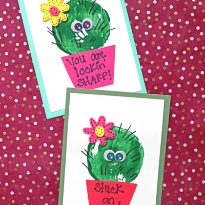 Potato Stamped Cactus Card Idea For Valentine's Day