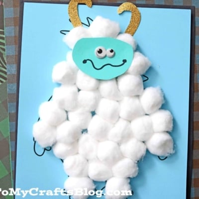 Cotton Ball Yeti Craft Idea For Winter