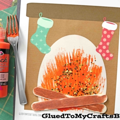 Fork Painted Fireplace Christmas Craft