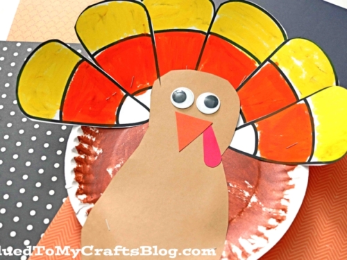 Paper Plate Candy Corn Turkey Craft