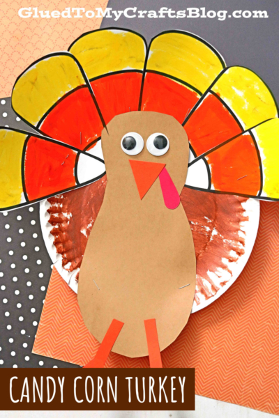 Paper Plate Candy Corn Turkey Craft For Kids