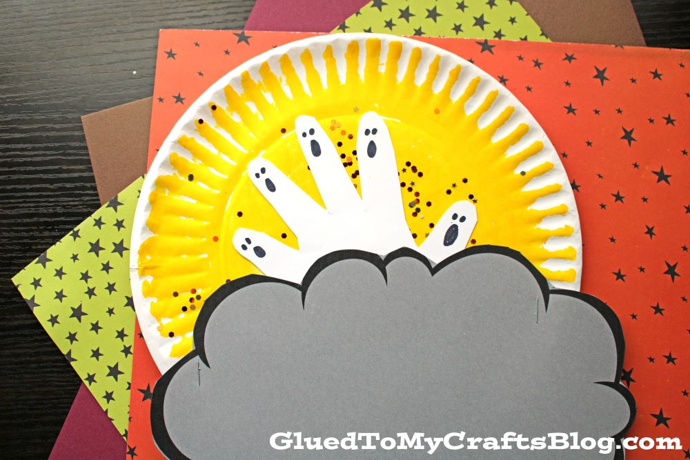 Paper Plate Haunted Halloween Moon Craft