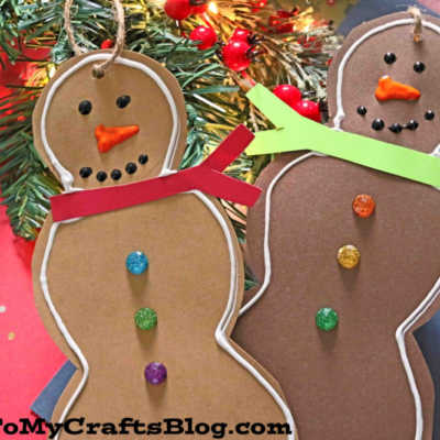 Paper Snowman Gingerbread Cookie Ornament