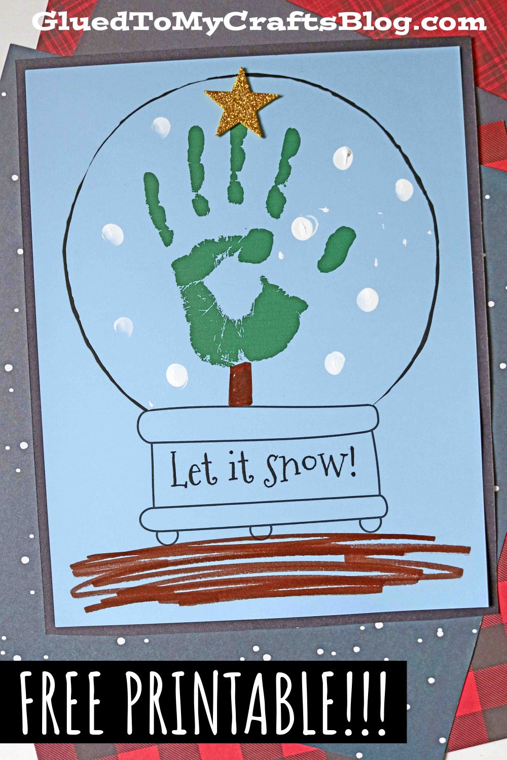 Christmas Handprint Snow Globe Craft for Kids