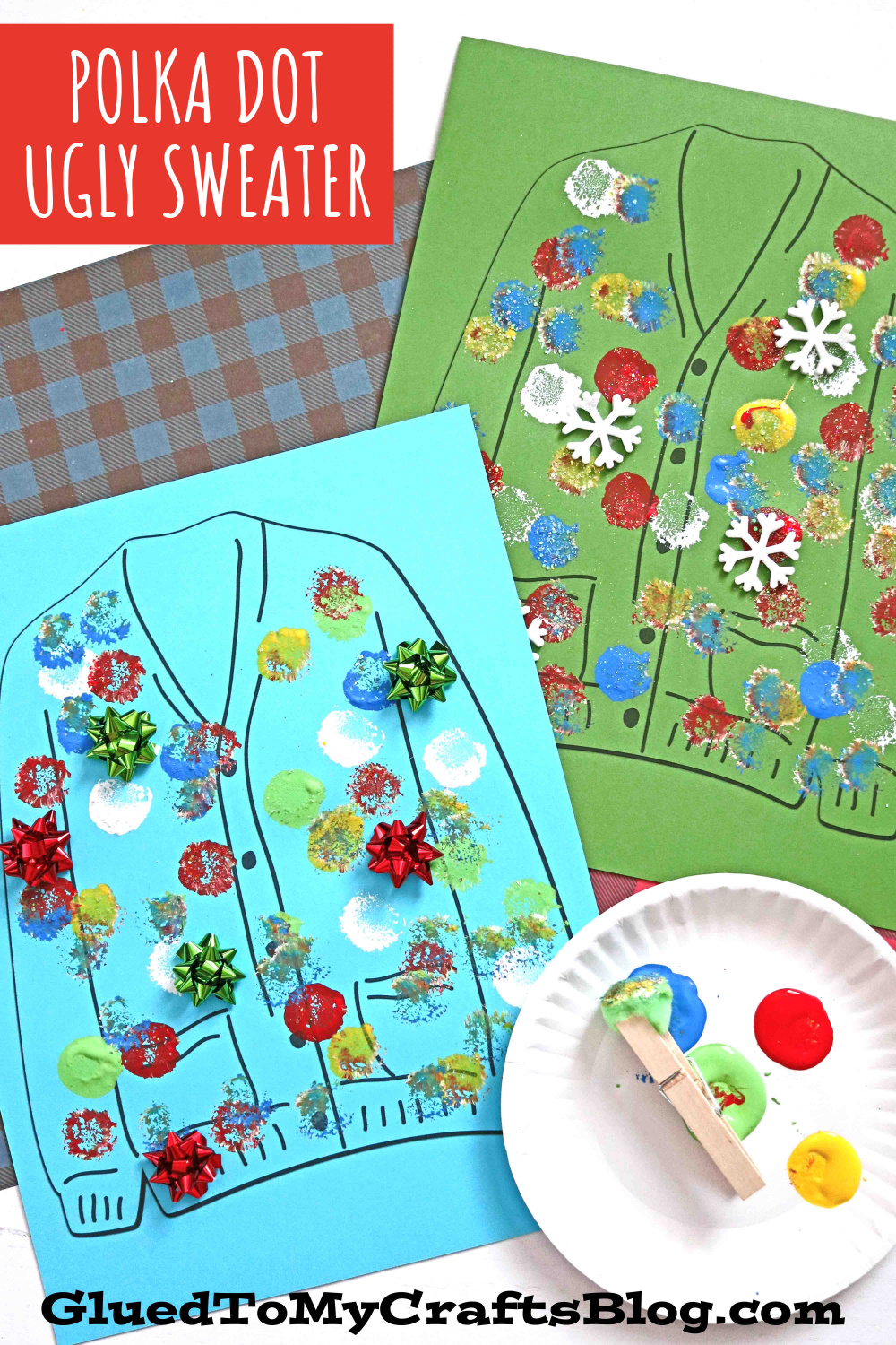 Pom Pom Painted Polka Dot Ugly Sweater - Kid Craft