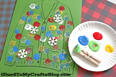 Pom Pom Painted Polka Dot Ugly Sweater - Kid Craft