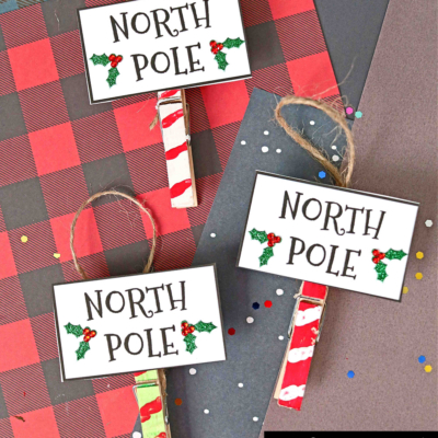 Clothespin North Pole Ornament Craft For Kids