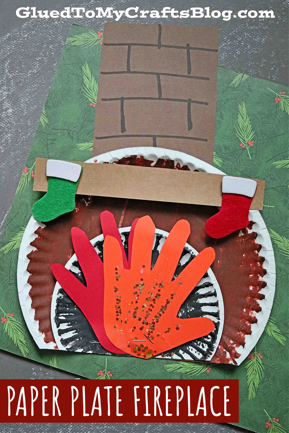 Paper Plate Christmas Fireplace Craft Idea For Kids