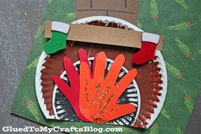 Paper Plate Christmas Fireplace Craft Idea For Kids