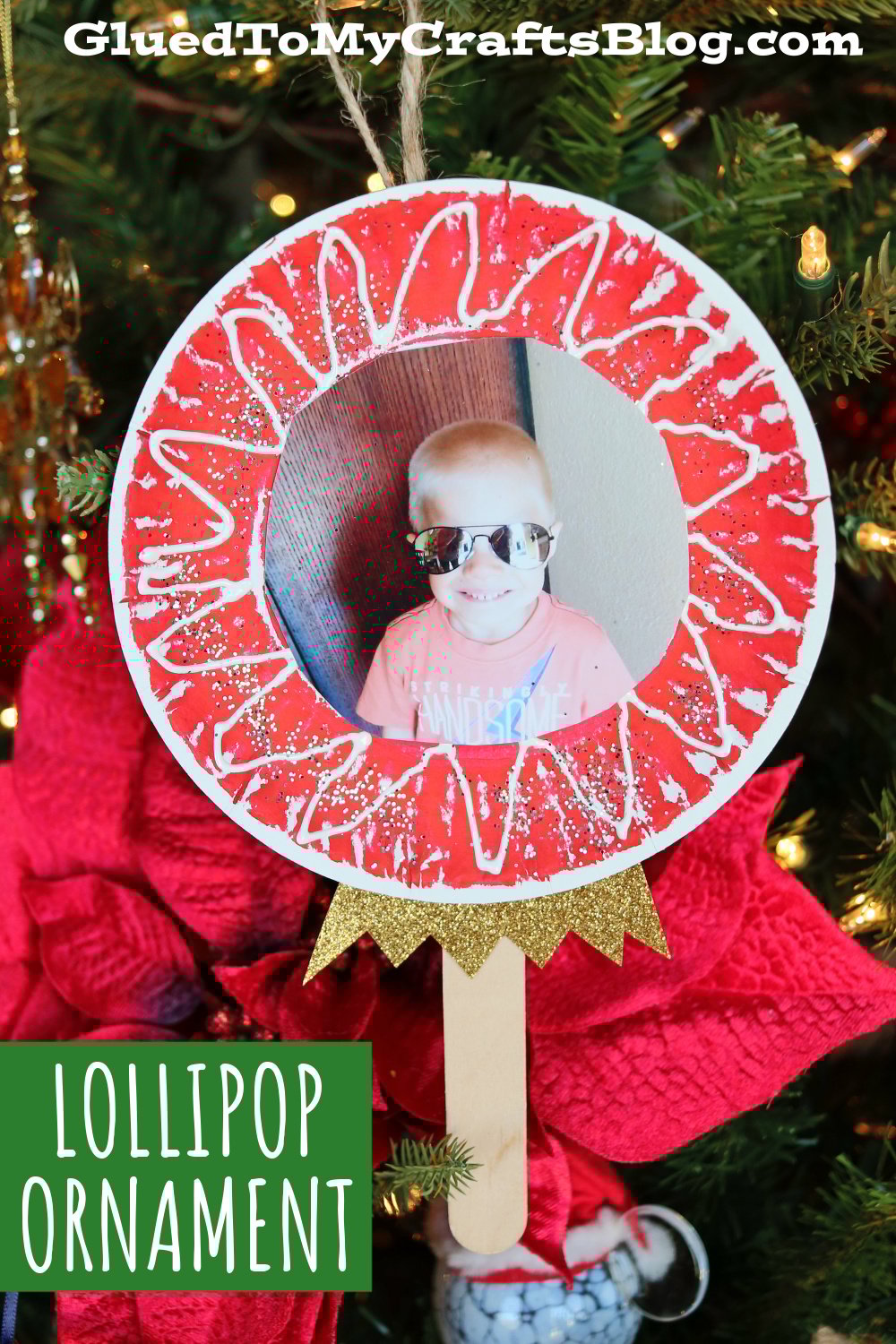 Lollipop Photo Ornament From A Paper Plate - Kid Craft