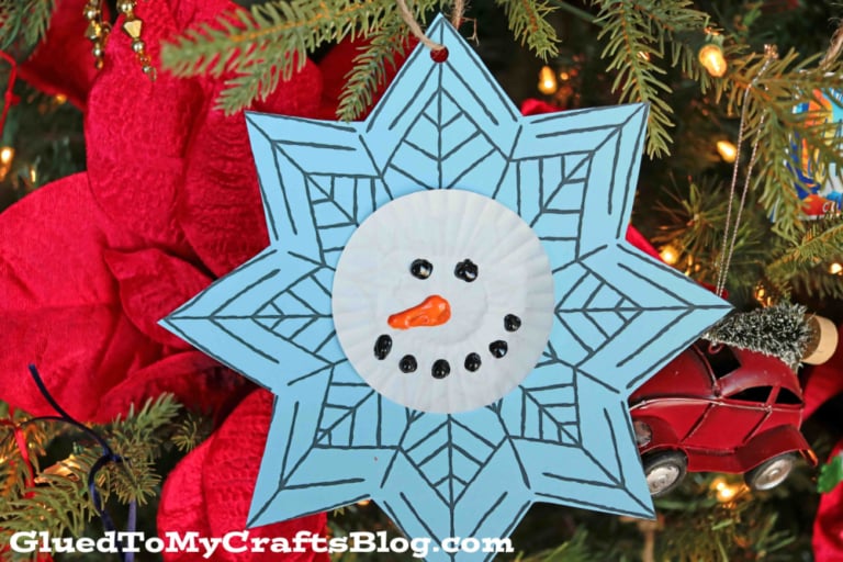 Paper Snowman Snowflake Ornament