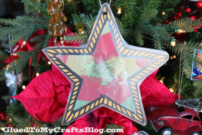 Stained Glass Christmas Star Ornament - Kid Craft