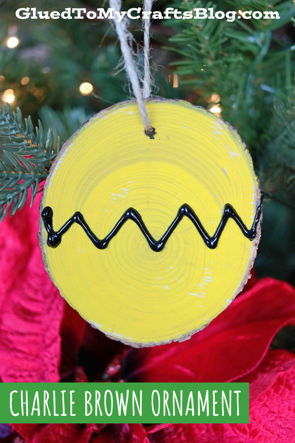 Wood Slice Charlie Brown Ornament For The Tree