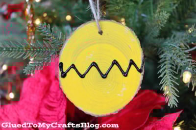 Wood Slice Charlie Brown Ornament For The Tree