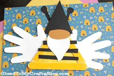 Popsicle Stick Bee Gnome Craft Idea