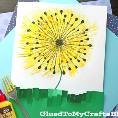 Fork Painted Dandelion Craft Idea For Spring