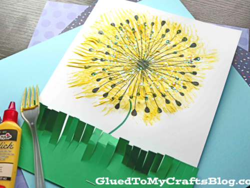 Fork Painted Dandelion Craft Idea For Spring