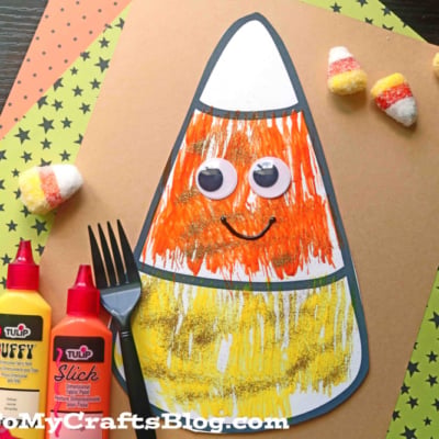 Fork Painted Candy Corn Craft
