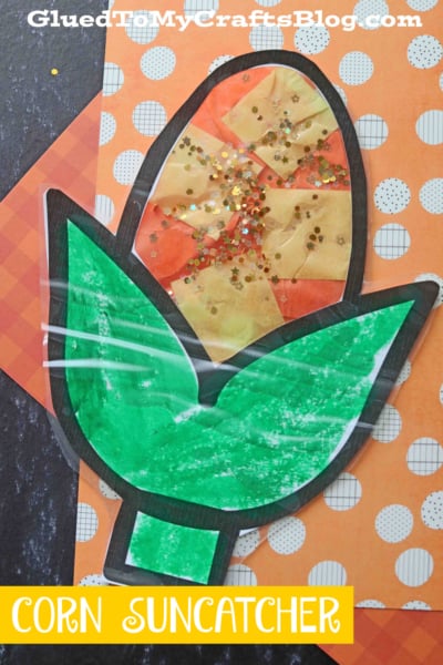 Corn suncatcher craft for kids
