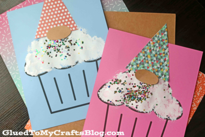 Pom Pom Stamped Gnome Cupcake