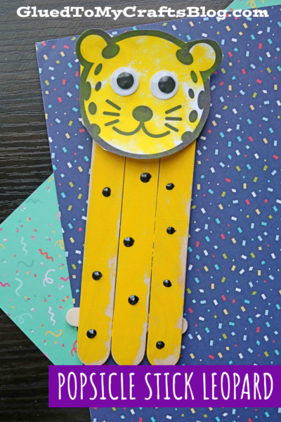 Popsicle Stick Yellow Leopard Craft Idea