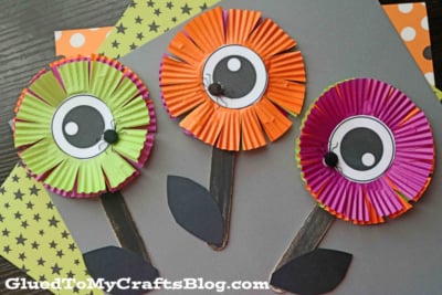 Halloween Eyeball Flower Craft Idea