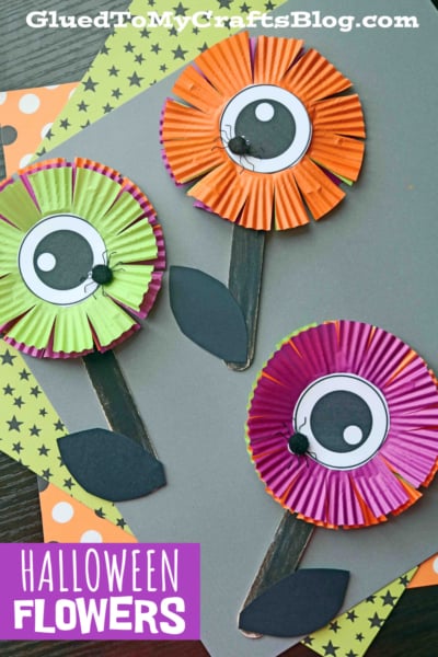 Halloween Eyeball Flower Craft Idea