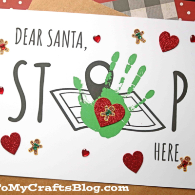 Handprint Santa Stop Here Keepsake