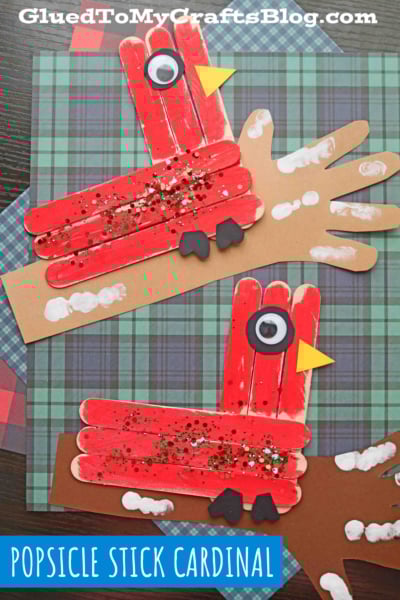 Popsicle Stick Cardinal Craft