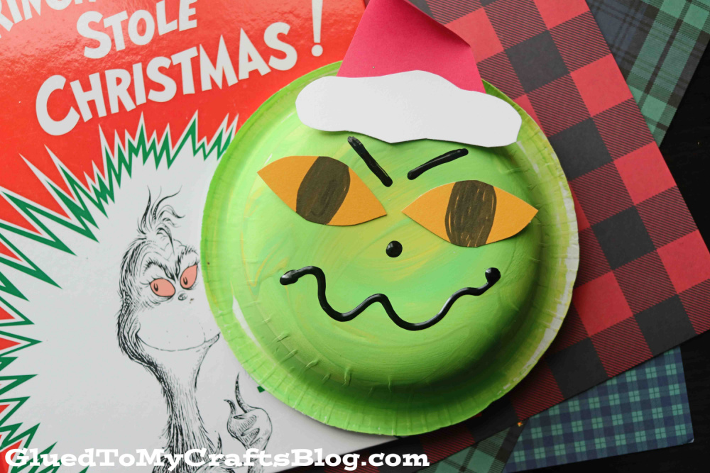 Paper Bowl Grinch Craft Idea For Kids