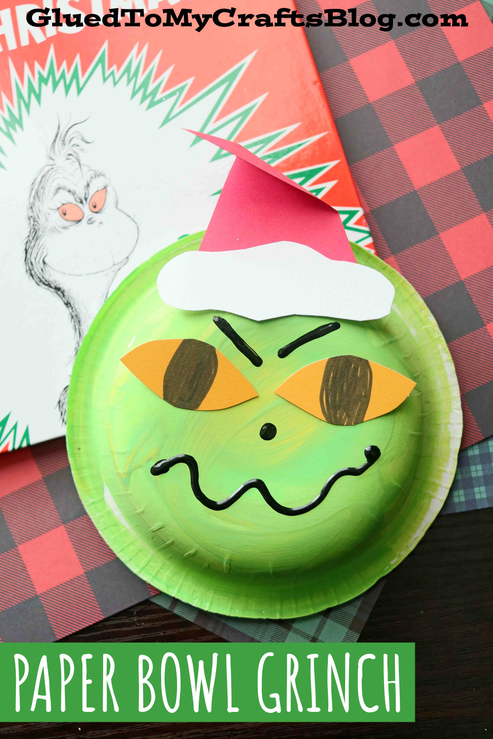 Paper Bowl Grinch Craft Idea For Kids