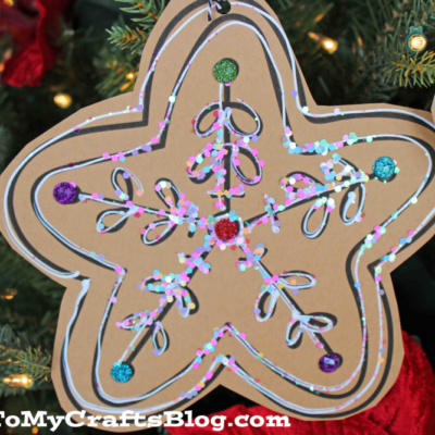 Paper Gingerbread Star Cookie Ornament