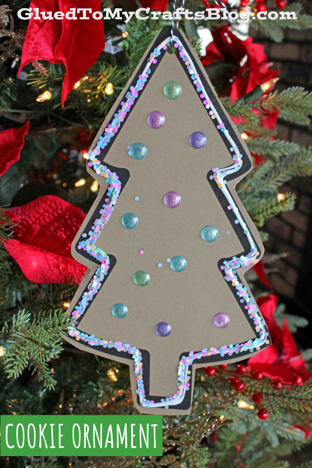 Paper Gingerbread Christmas Tree Cookie Ornament