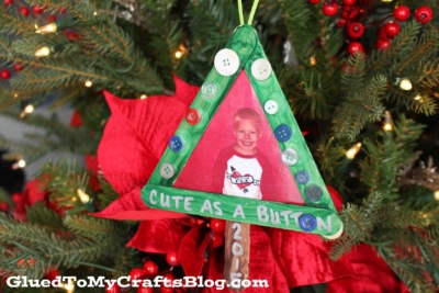Cute As A Button Tree Ornament Craft For Kids