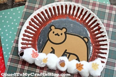 Paper Plate Bear Cave Craft Idea