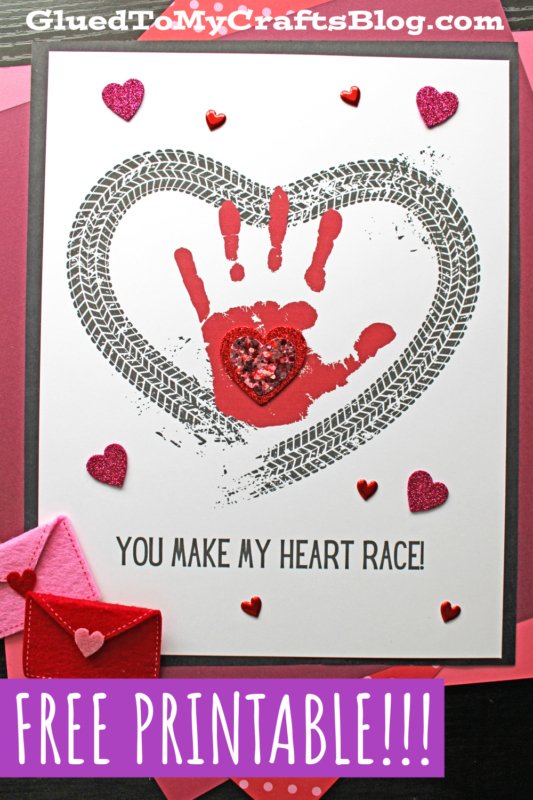 Handprint You Make My Heart Race Keepsake