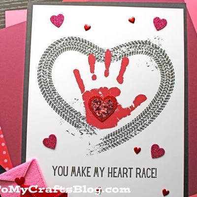 Handprint You Make My Heart Race Keepsake