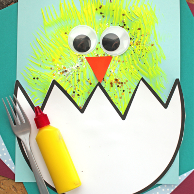 Fork Painted Easter Chick Craft