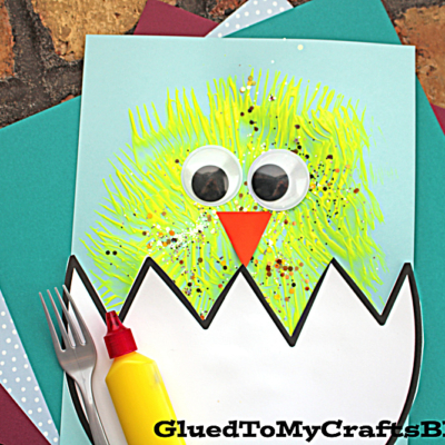 Fork Painted Easter Chick Craft