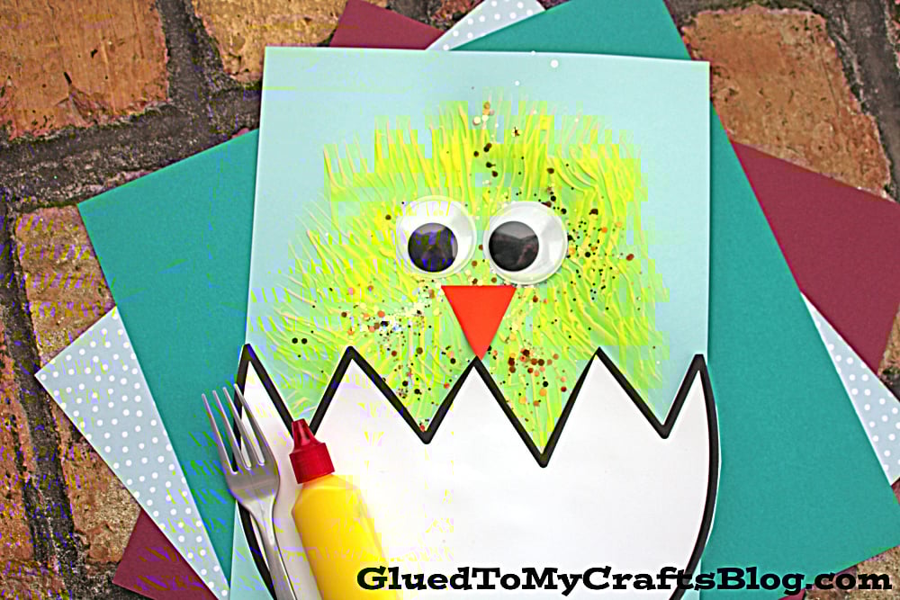 Fork Painted Easter Chick Craft