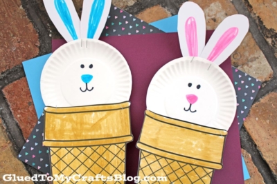 Bunny Ice Cream Cone Craft Idea