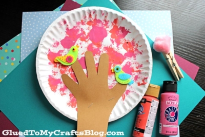 Paper Plate Cherry Blossom Tree Craft Idea For Kids