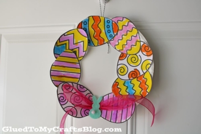 Paper Plate Easter Egg Wreath Craft Idea For Kids