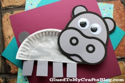 Paper Plate Hippo Craft Idea